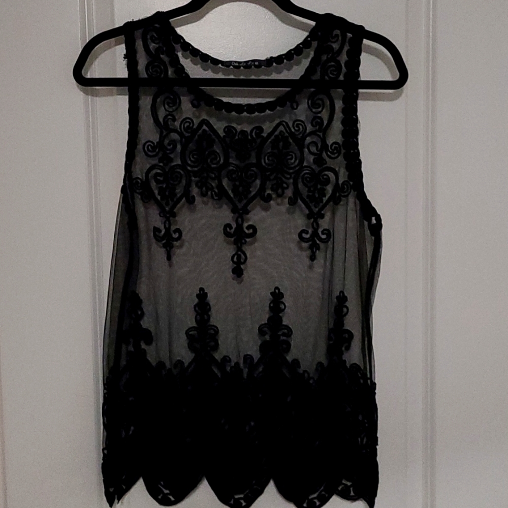 Black lace blouse